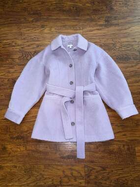 Topshop Purple Ovoid Sleeve Belted